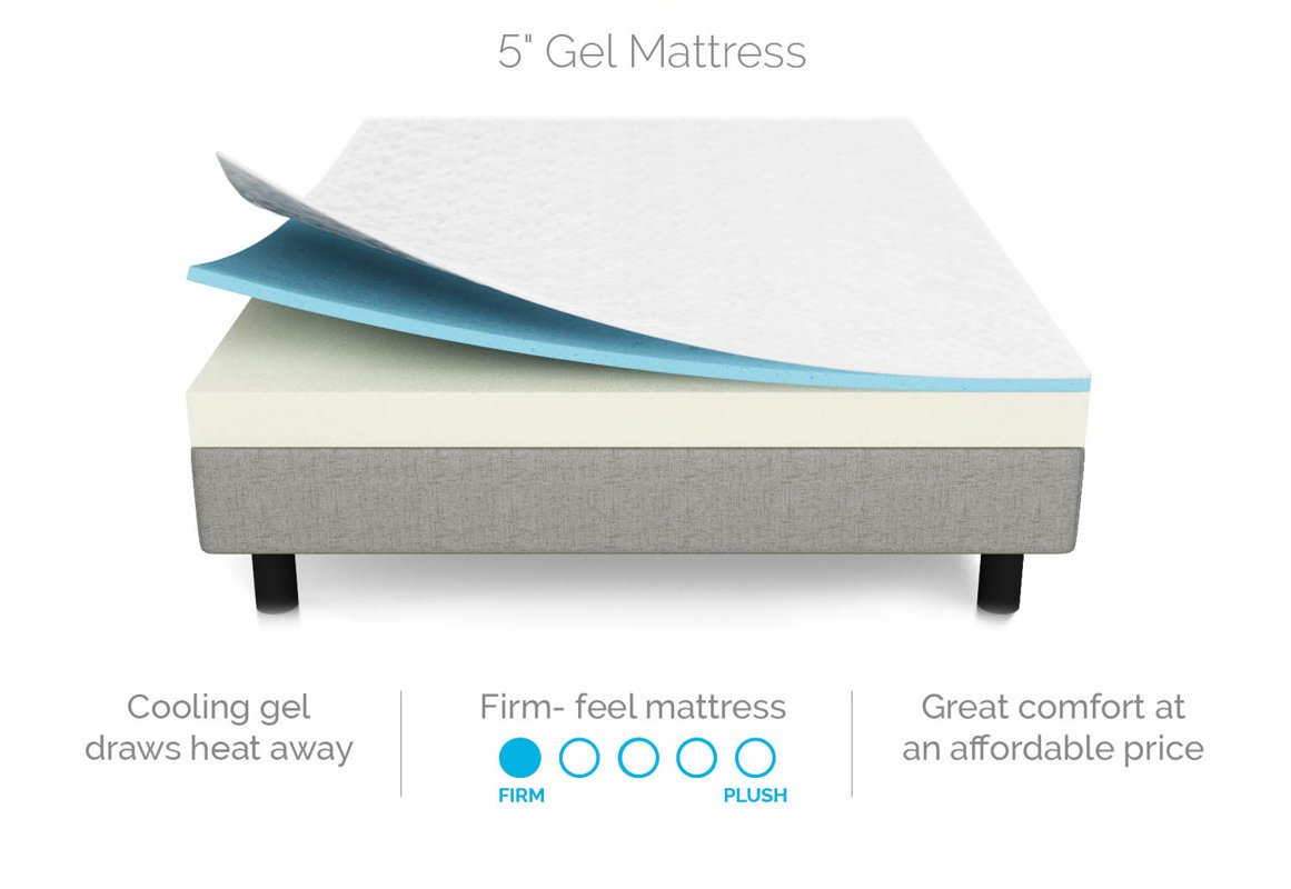Lucid 5" Firm Gel Memory Foam Mattress & Reviews Wayfair